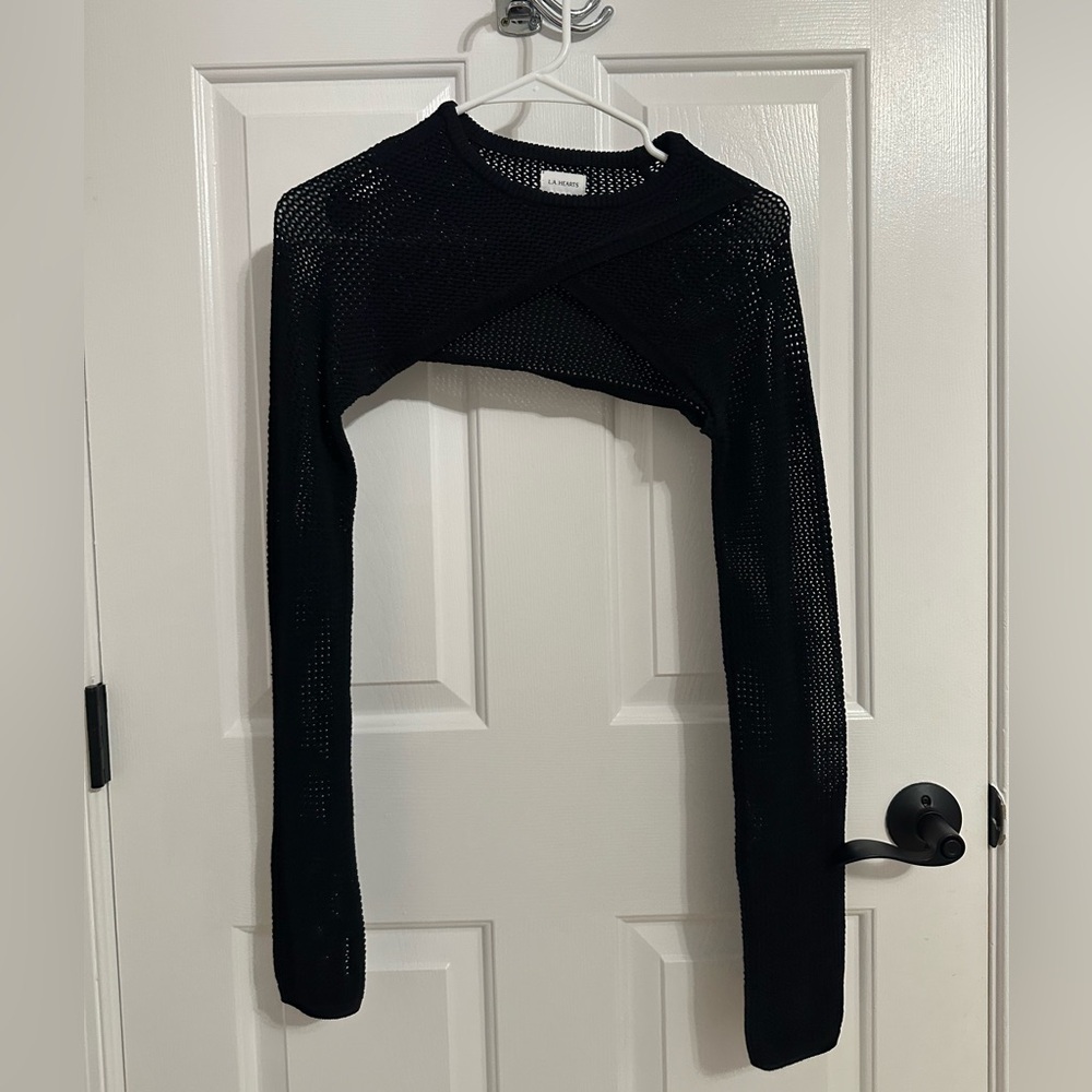 L.A. HEARTS Long-Sleeved Crop Top Crossed Sweater